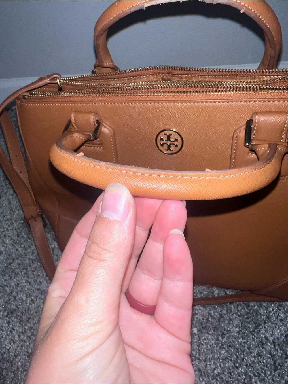 Tory Burch Robinson Double Zipper Tote Leather Bag